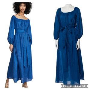 Mara Hoffman Swim Blue Maxi Dress with Flowing Silhouette